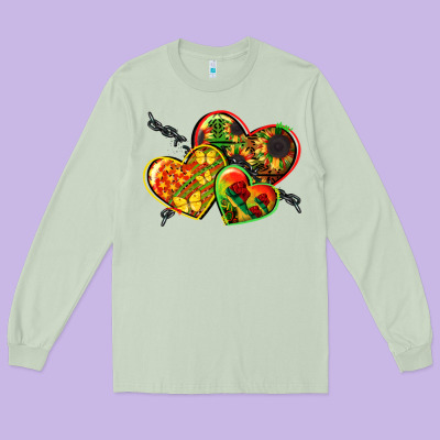 Juneteenth Hearts Long Sleeve Tee Designed By Cowgirlartshop