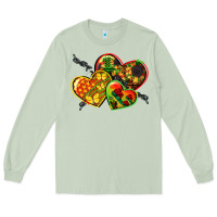 Matcha juneteenth hearts Long Sleeve Tee - CowGirlArtShop
