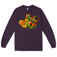 Plum juneteenth hearts Long Sleeve Tee - CowGirlArtShop