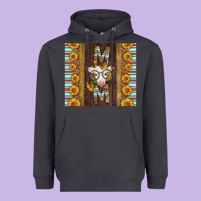 Western Baby Calf Mom Heavyweight Hoodie Designed By Lillyallendesigns