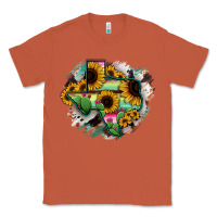 Copper Texas Map Sunflower Cactus Serape Classic Tee - RanaPortraitStore