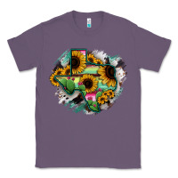 Lavender Texas Map Sunflower Cactus Serape Classic Tee - RanaPortraitStore