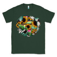 Sports Green Texas Map Sunflower Cactus Serape Classic Tee - RanaPortraitStore
