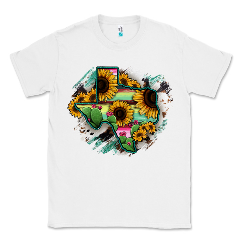 Texas Map Sunflower Cactus Serape Classic Tee by RanaPortraitStore | Teevron