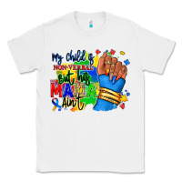 White my child is non verbal but his mama aint afro Classic Tee - RanaPortraitStore