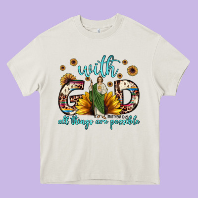 With God All Things Are Possible Matthew 19 26 Heavy Core Tee Designed By Jahusdesignshop