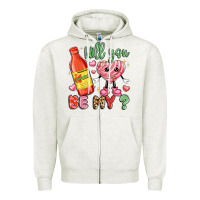 Oatmeal Heather will you be my Zipper Hoodie - LillyAllenDesigns