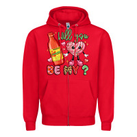 Red will you be my Zipper Hoodie - LillyAllenDesigns