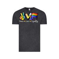 Vintage Black Peace love equality Vintage Tee - NancyCooperArtShop