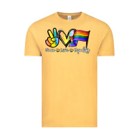 Vintage Mustard Peace love equality Vintage Tee - NancyCooperArtShop