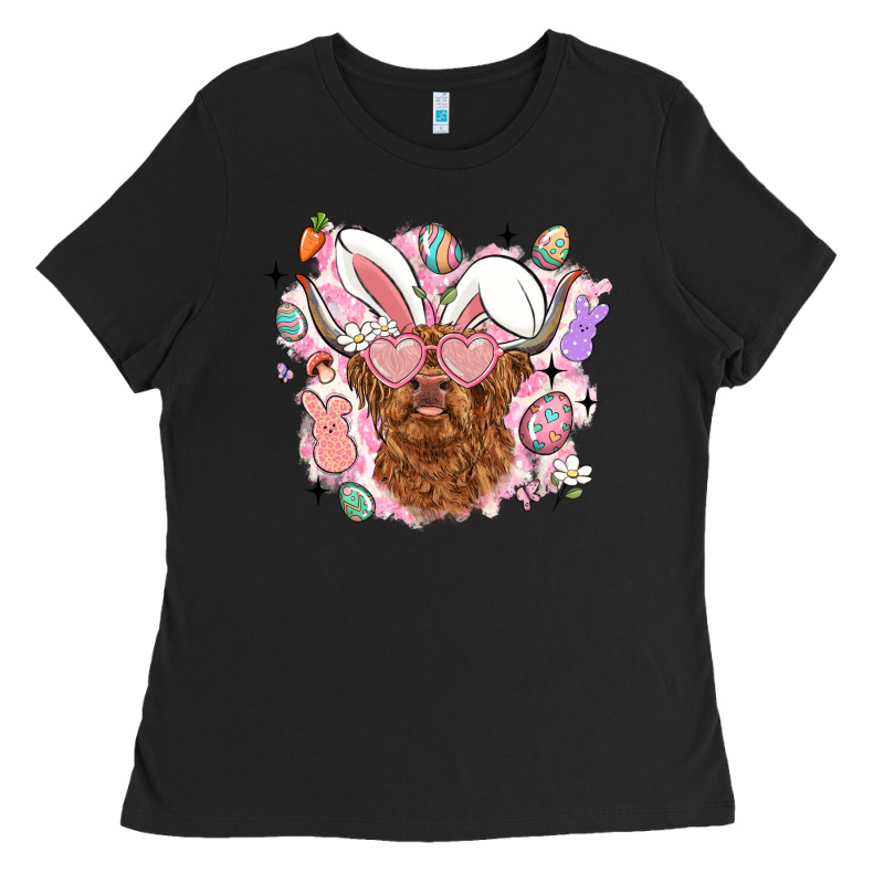 Highland Heifer Easter Ladies Tee by LillyAllenDesigns | Teevron