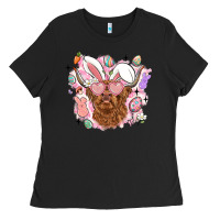 Black highland heifer easter Ladies Tee - LillyAllenDesigns