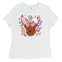 White highland heifer easter Ladies Tee - LillyAllenDesigns