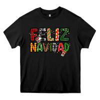 Black feliz navidad Heavy Core Tee - MaliasSmallBusiness