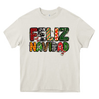 Cream feliz navidad Heavy Core Tee - MaliasSmallBusiness