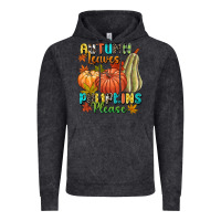 Vintage Black Autumn leaves pumpkins please Vintage Hoodie - NancyCooperArtShop