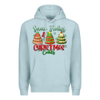 Blue Mist snow flakes and christmas cakes Premium Hoodie - FaDigitalArtStudio