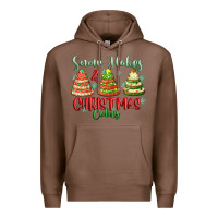 Chestnut snow flakes and christmas cakes Premium Hoodie - FaDigitalArtStudio