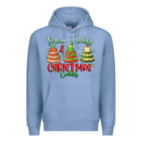 Colony Blue snow flakes and christmas cakes Premium Hoodie - FaDigitalArtStudio