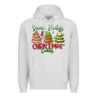 Dove Grey snow flakes and christmas cakes Premium Hoodie - FaDigitalArtStudio