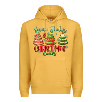 Mustard snow flakes and christmas cakes Premium Hoodie - FaDigitalArtStudio
