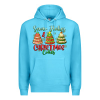 Ocean Blue snow flakes and christmas cakes Premium Hoodie - FaDigitalArtStudio