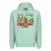 Seafoam snow flakes and christmas cakes Premium Hoodie - FaDigitalArtStudio
