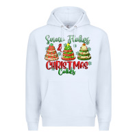 White snow flakes and christmas cakes Premium Hoodie - FaDigitalArtStudio
