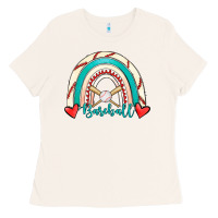 Bone Baseball Rainbow Ladies Tee - RanaPortraitStore