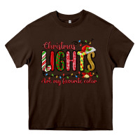 Chocolate Brown christmas lights are my favorite color Heavy Core Tee - MaliasSmallBusiness