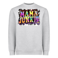 Heather Grey Mama junkie Mother's Day Heavyweight Sweatshirt - FaDigitalArtStudio