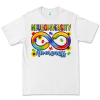 White neurodiversity awareness Premium Tee - LillyAllenDesigns