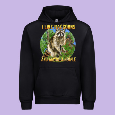 I Like Raccoons And 3 People Urban Hoodie Designed By Barkaloodesign