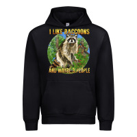 Black i like raccoons and 3 people Urban Hoodie - BarkalooDesign