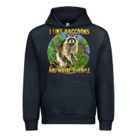Navy i like raccoons and 3 people Urban Hoodie - BarkalooDesign