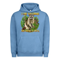 Pigment Pebble Blue i like raccoons and 3 people Urban Hoodie - BarkalooDesign