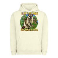 Pigment Pistachio i like raccoons and 3 people Urban Hoodie - BarkalooDesign