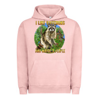 Pigment Salmon i like raccoons and 3 people Urban Hoodie - BarkalooDesign
