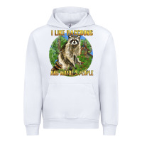 White i like raccoons and 3 people Urban Hoodie - BarkalooDesign