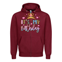 Burgundy its my birthday la Zipper Hoodie - LillyAllenDesigns