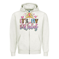 Oatmeal Heather its my birthday la Zipper Hoodie - LillyAllenDesigns