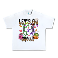 White Let's go ghouls Urban Heavy Tee - NancyCooperArtShop