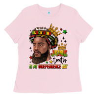 Bubblegum Pink juneteenth is my independence day Ladies Tee - LillyAllenDesigns