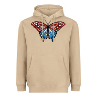 Mushroom Patriotic American Butterfly Heavyweight Hoodie - LillyAllenDesigns
