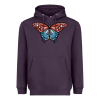 Plum Patriotic American Butterfly Heavyweight Hoodie - LillyAllenDesigns