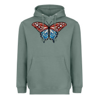 Sage Patriotic American Butterfly Heavyweight Hoodie - LillyAllenDesigns