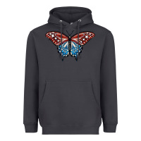 Smoke Patriotic American Butterfly Heavyweight Hoodie - LillyAllenDesigns