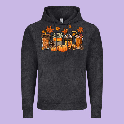 Fall Coffee Cups Vintage Hoodie Designed By Nancycooperartshop