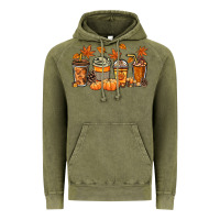 Vintage Olive Fall coffee cups Vintage Hoodie - NancyCooperArtShop