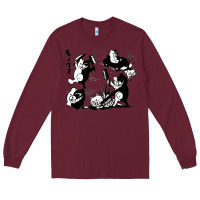 Burgundy monokuma 1 Long Sleeve Tee - tuanDangUi